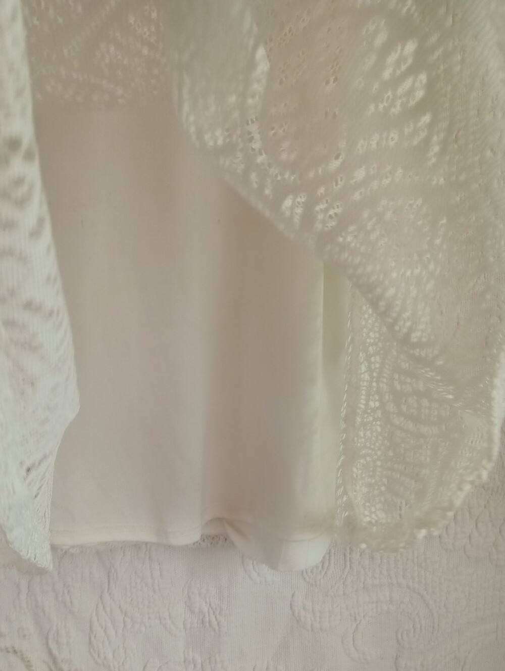 Jm Fluerette White Lace Swing Tank Top Pretty Femme Boho Summer Crew Neck Plus - Picture 6 of 10